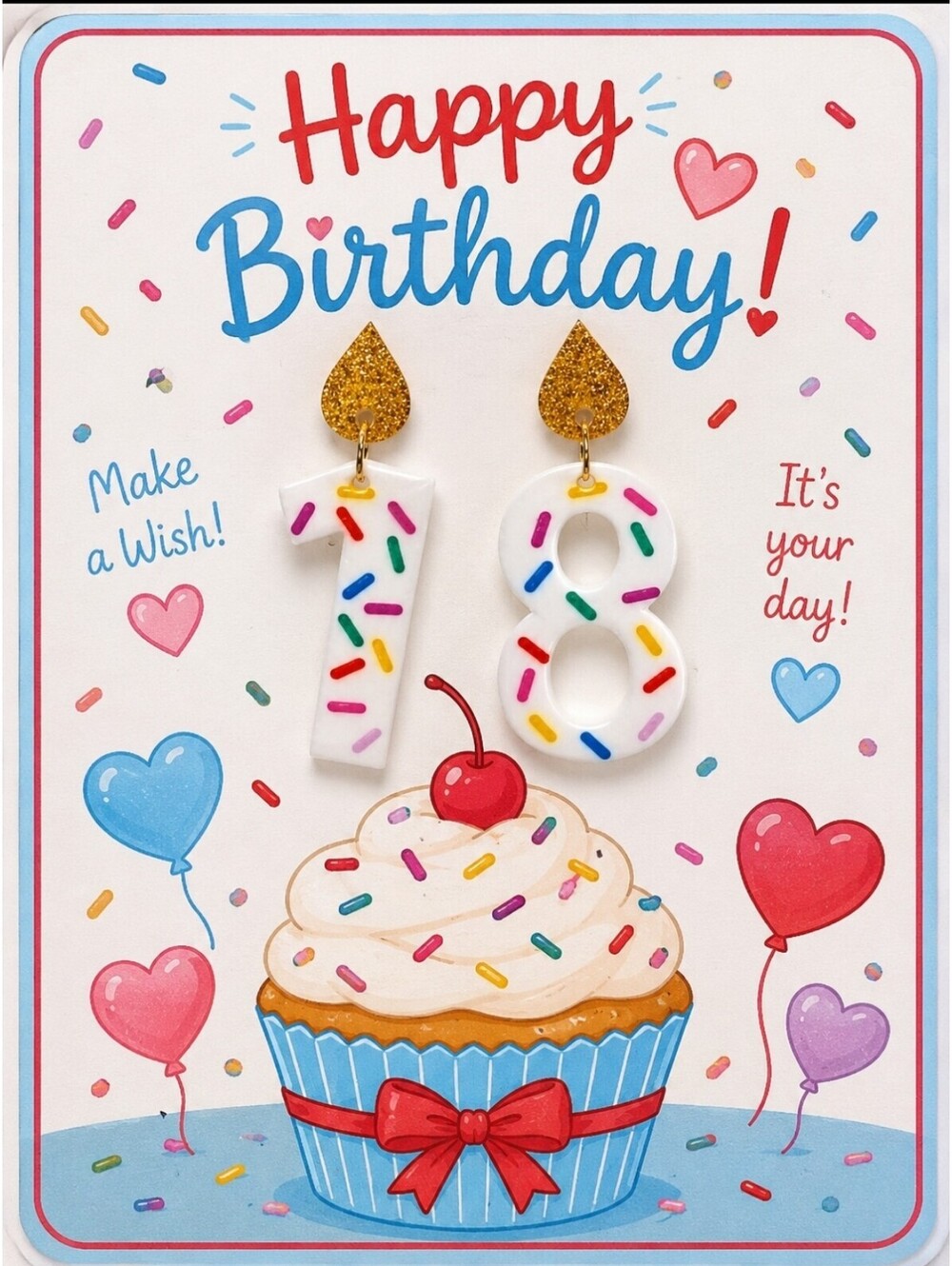 Happy 18th Birthday Candle Earrings